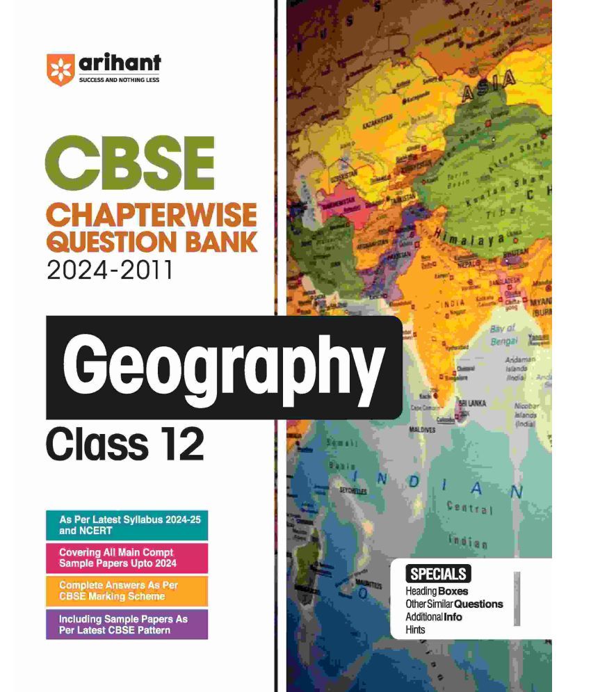     			Arihant CBSE Class 12th Geography | Chapterwise-Question Bank (2024 - 2008)