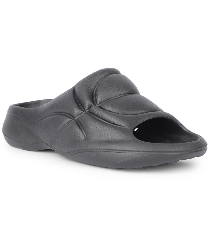     			HEATUP FOOTWEAR Black Men's Slide Flip Flop