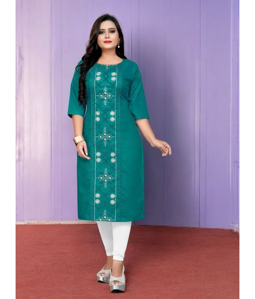     			VINHSCAPE Pack of 1 Cotton Embroidered Anarkali Women's Kurti - ( Multicolor )