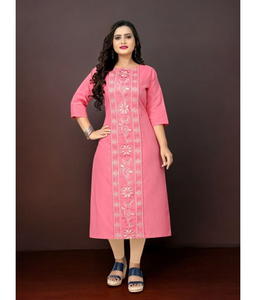     			VINHSCAPE Pack of 1 Cotton Embroidered Anarkali Women's Kurti - ( Multicolor )