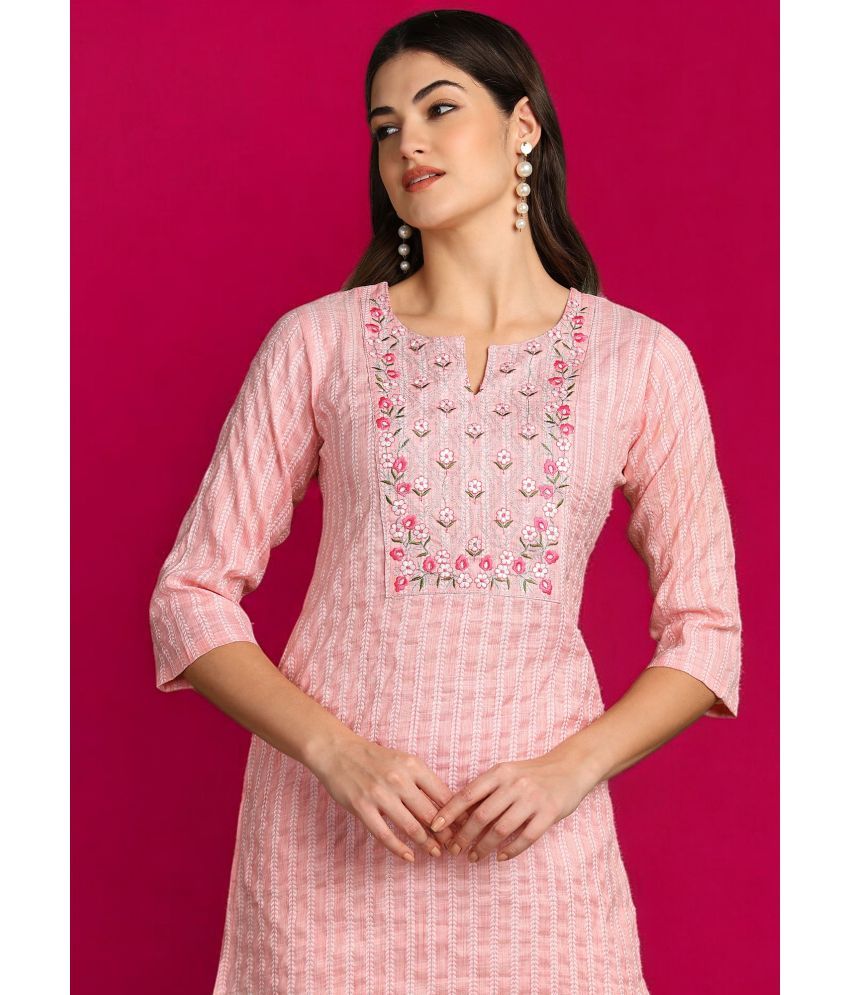     			VINHSCAPE Pack of 1 Cotton Embroidered A-line Women's Kurti - ( Multicolor )