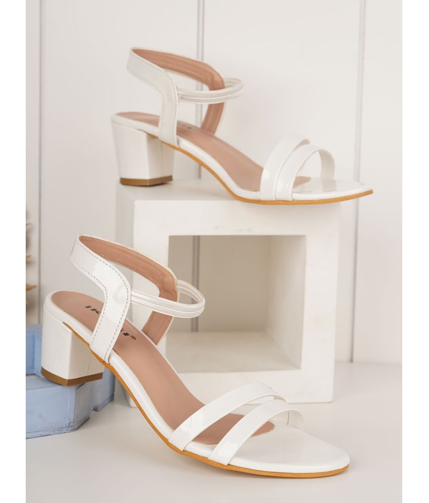     			IKAGI White Women's Sandal Heels