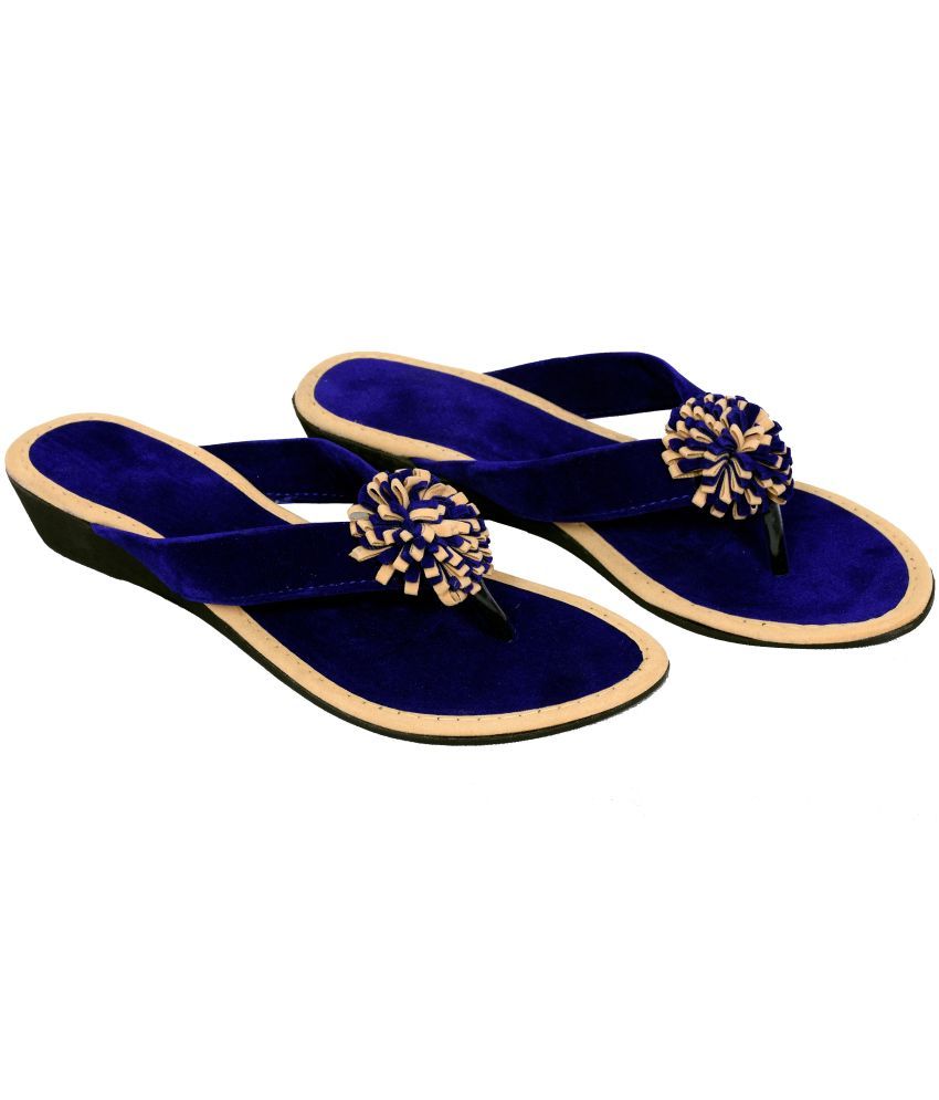     			PM Traders Blue Women's Flats