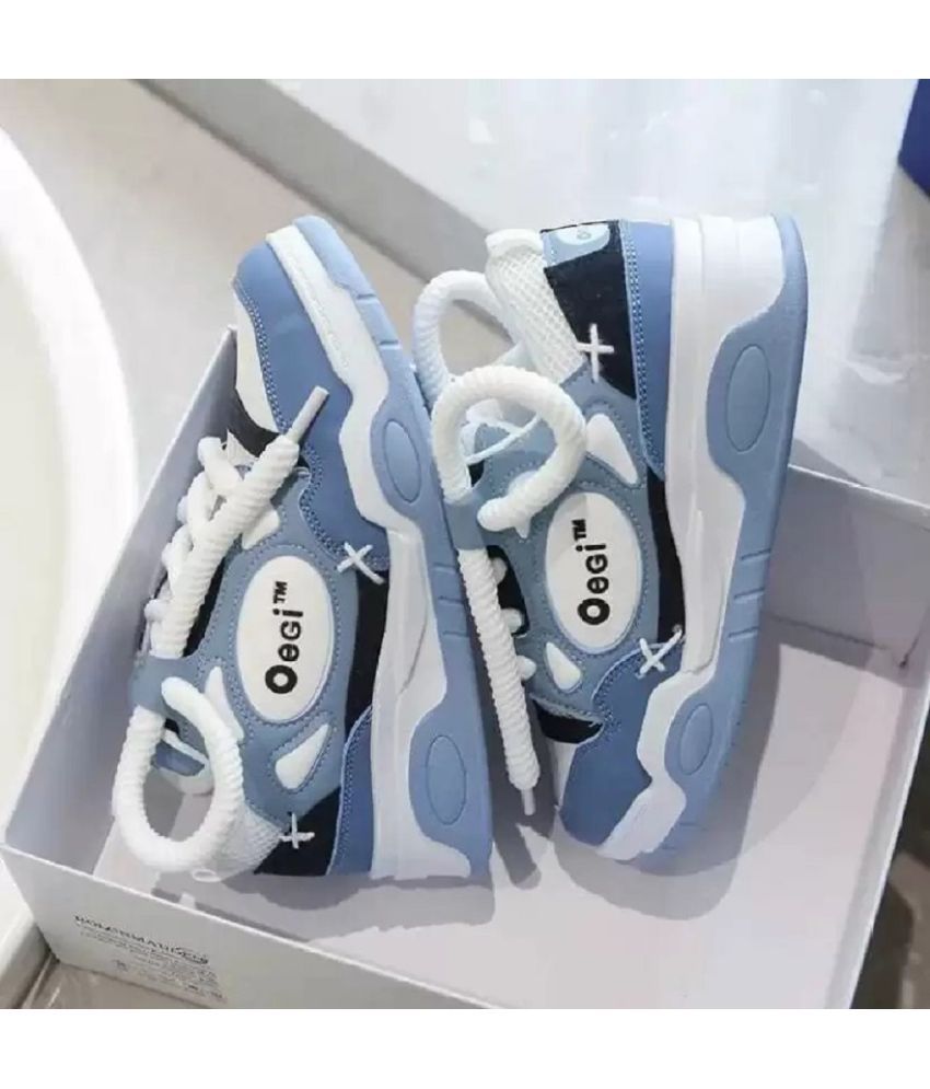     			PM Traders Ogiy Retro shoes For Men Blue Men's Sneakers