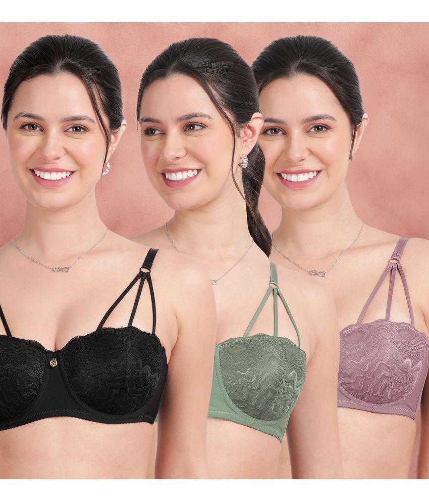     			Susie Pack of 3 Nylon Lightly Padded T-Shirt Bra For Women ( Multicolor2 )