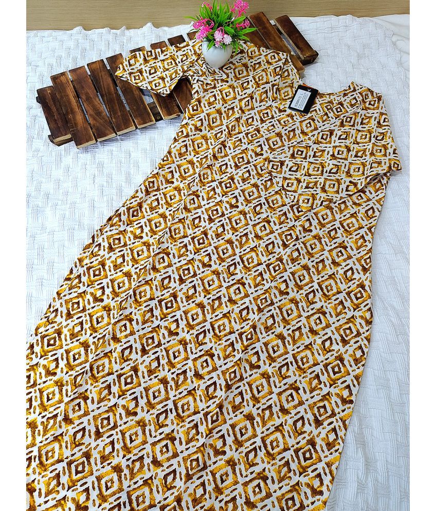     			1 Stop Fashion Pack of 1 Crepe Printed Straight Women's Kurti - ( Yellow )