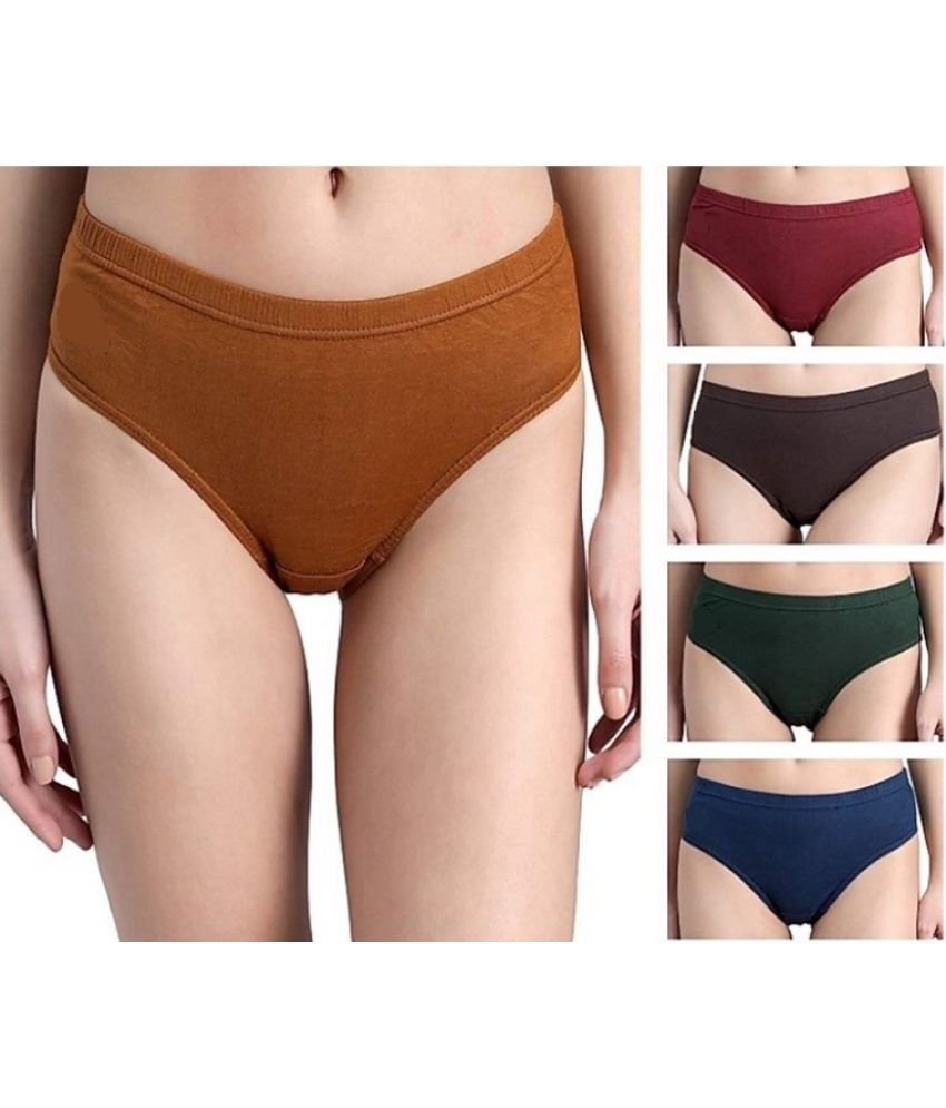     			D1 DIFFERENT ONE Pack of 5 Cotton Briefs For Women ( Multi Color )