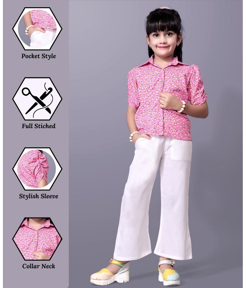     			Aarya Designer Pack of 1 Girls Crepe Shirt With Pants ( Pink )