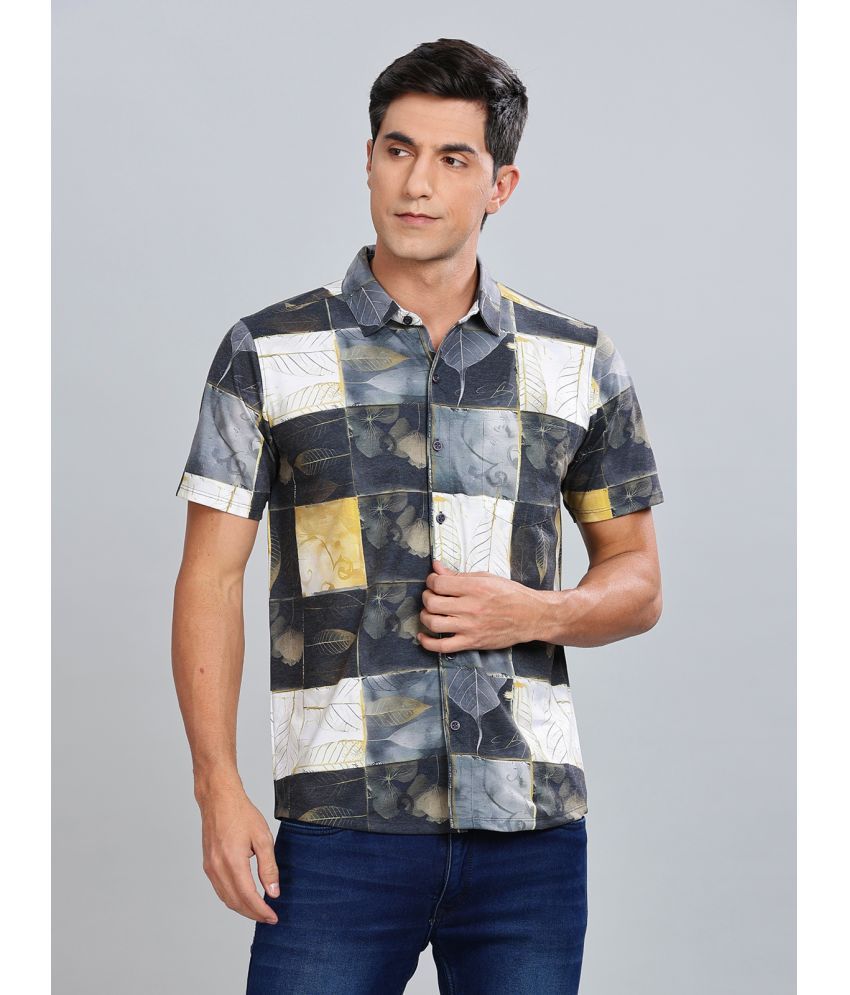     			BULLMER Cotton Blend Regular Fit Printed Half Sleeves Men's Casual Shirt - Black ( Pack of 1 )