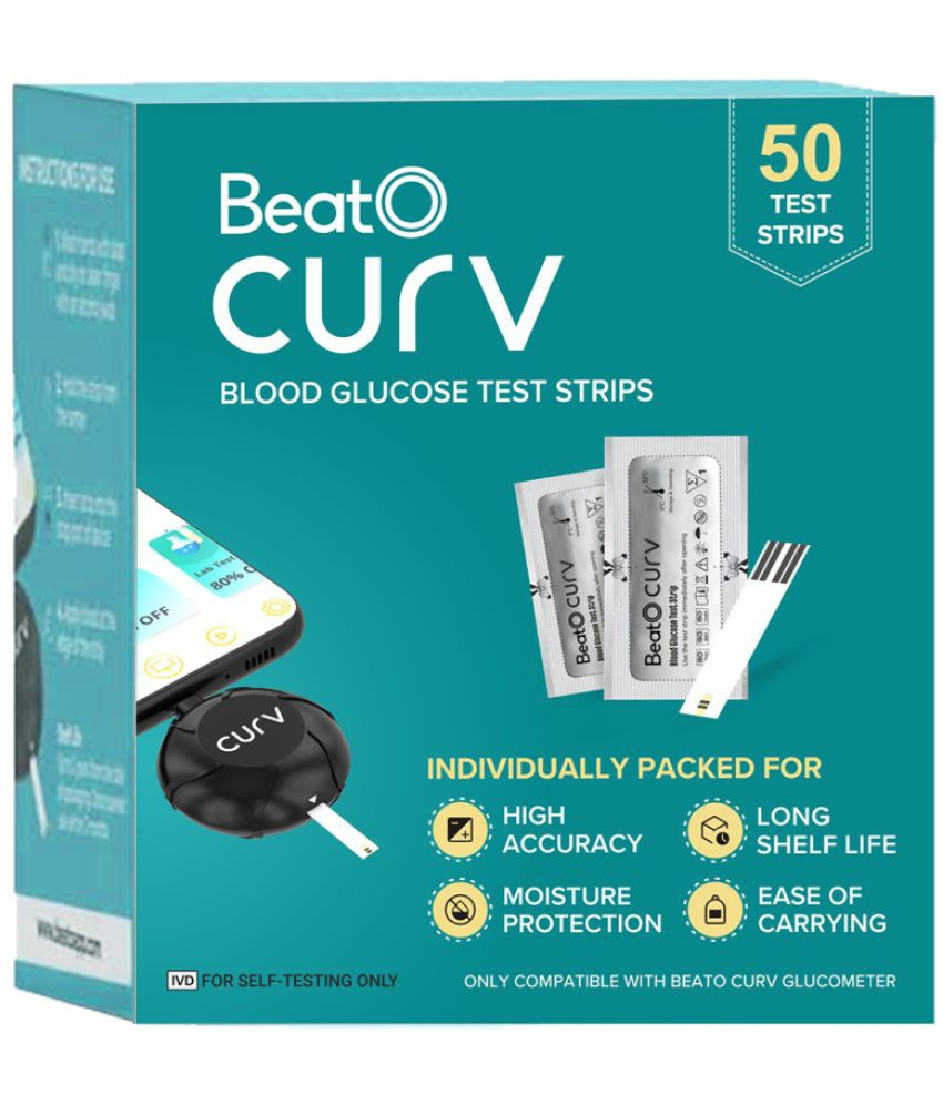     			BeatO CURV - Glucometer Test Strips | Blood Glucose Test Strips for Sugar Machine (50 Test Strips Only)