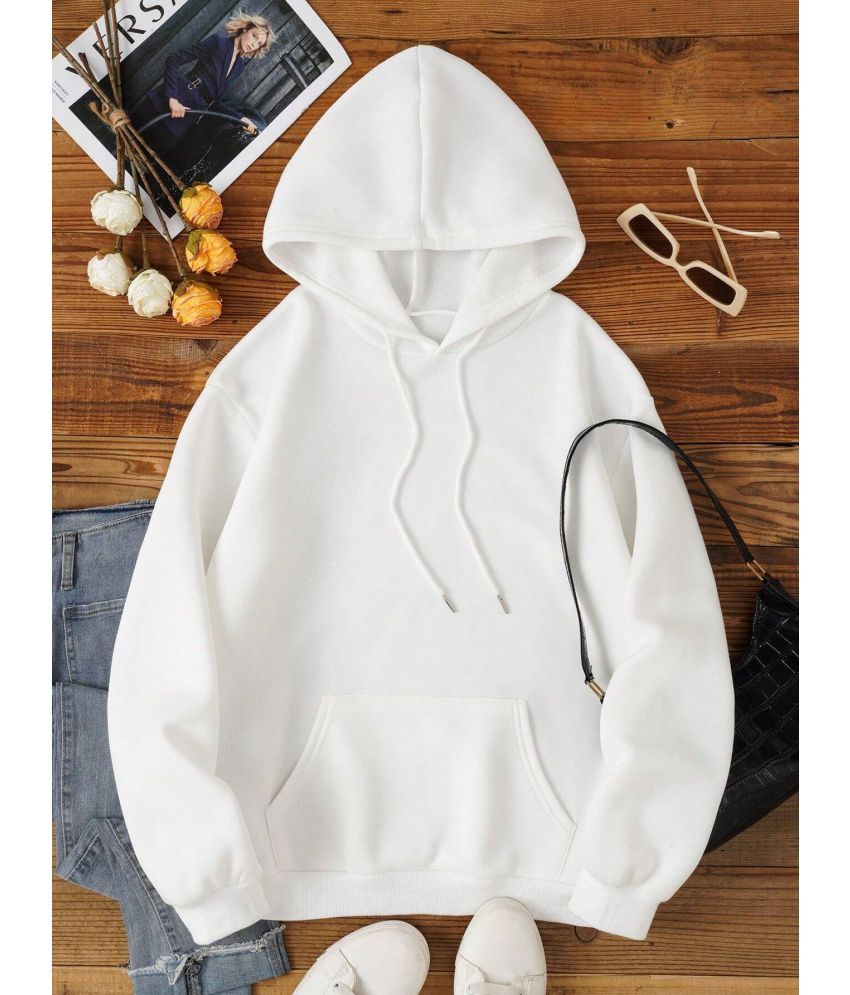     			FABRIPPLE Fleece Hooded Men's Sweatshirt - White ( Pack of 1 )