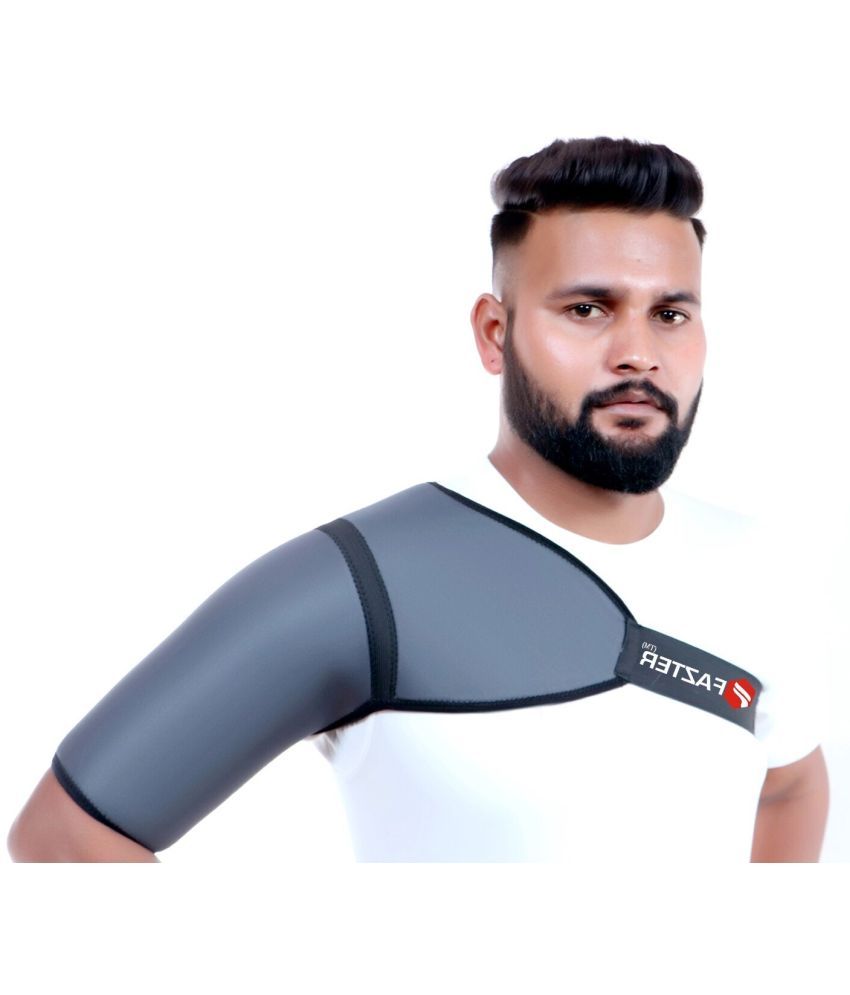     			FAZTER Left Shoulder Support Brace and Shoulder Injury Support for Men and Woven Shoulder Support (Grey)