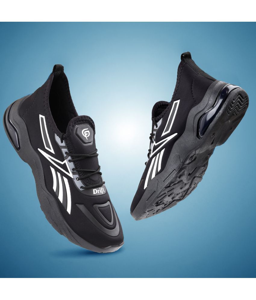     			HASTEN Black Men's Sports Running Shoes