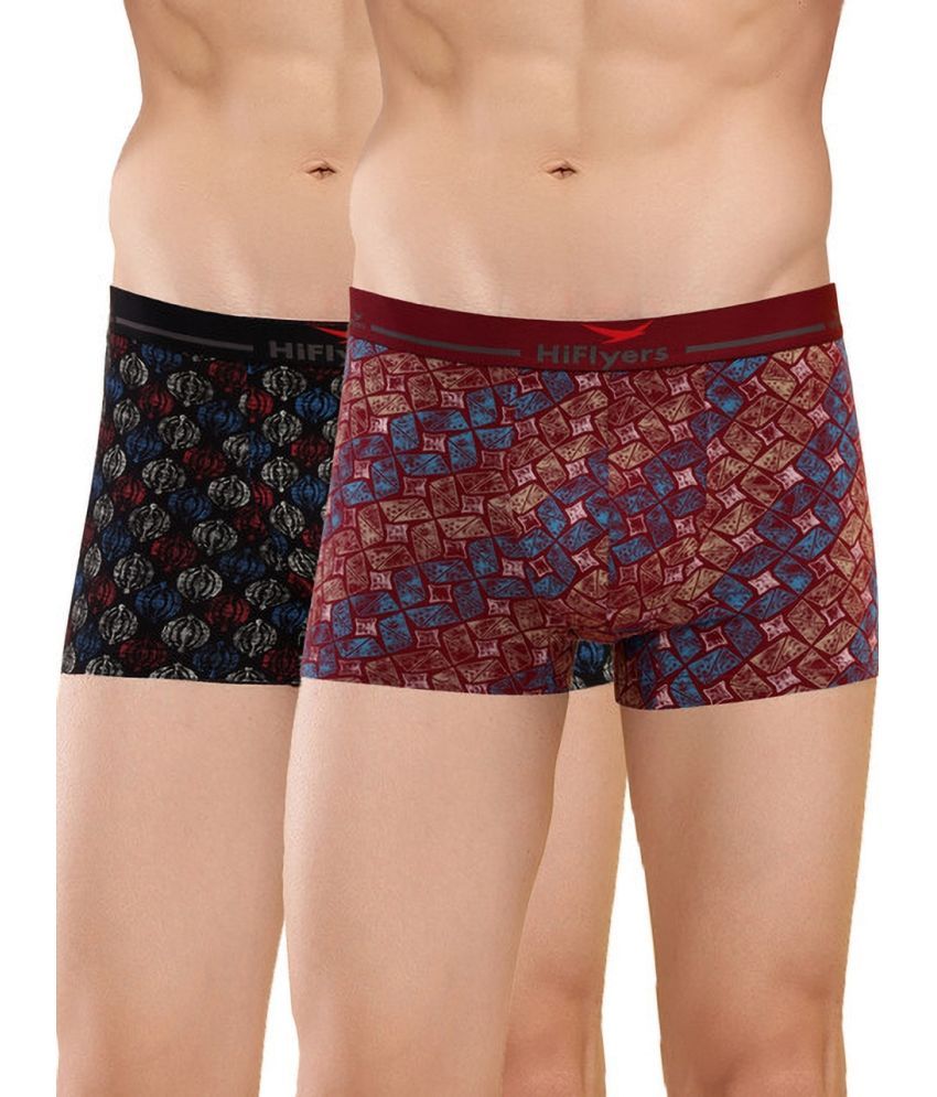     			Hiflyers Pack of 2 Cotton Blend Trunks For Men's ( Black )