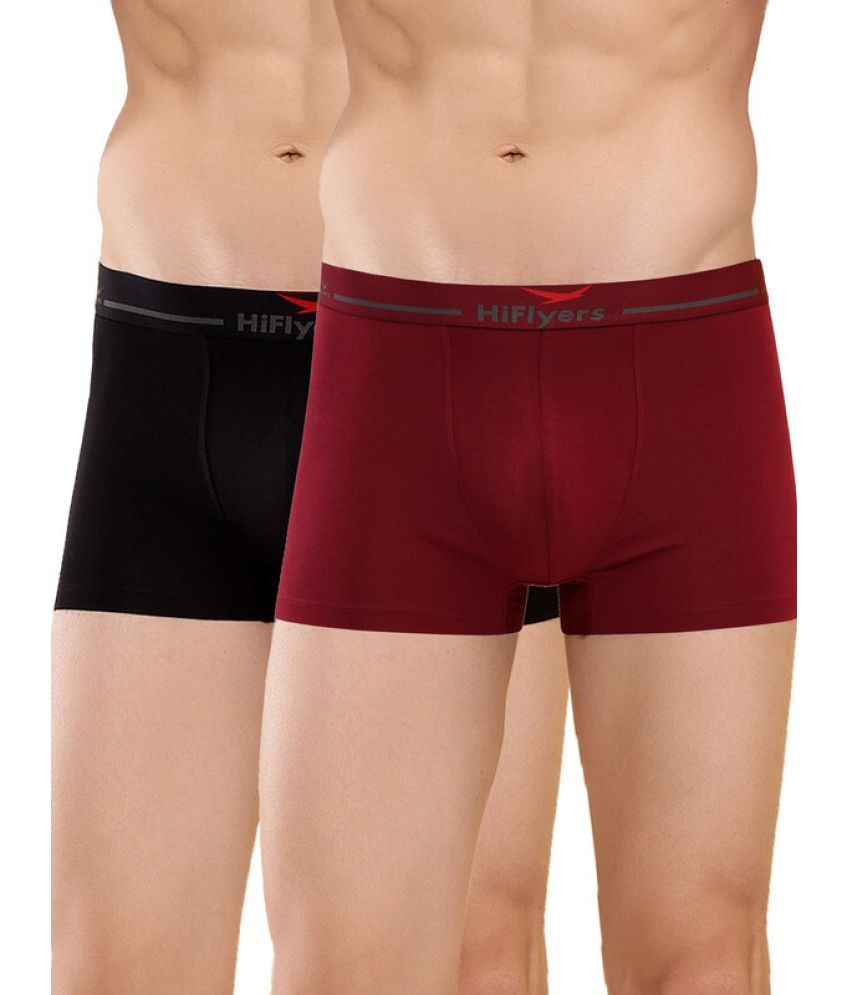     			Hiflyers Pack of 2 Cotton Blend Trunks For Men's ( Black )