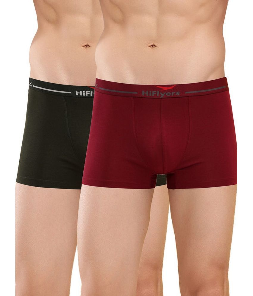     			Hiflyers Pack of 2 Cotton Blend Trunks For Men's ( Maroon )