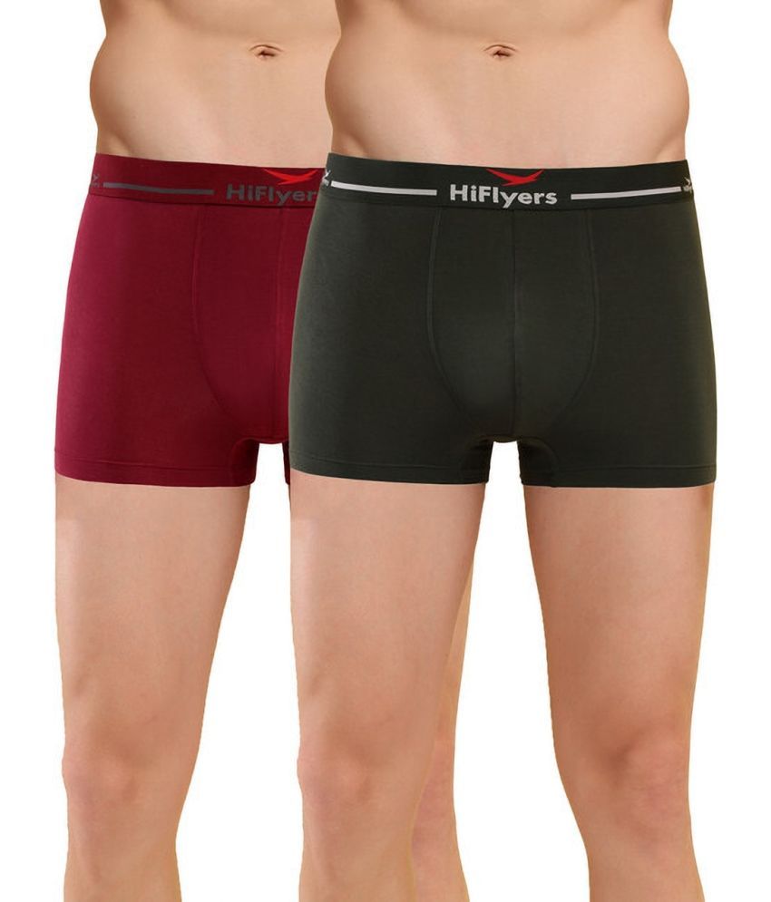     			Hiflyers Pack of 2 Modal Trunks For Men's ( Maroon )