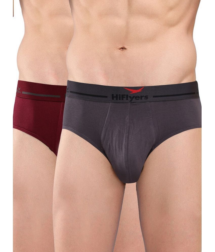     			Hiflyers Pack of 2 Modal Briefs For Men's ( Grey )