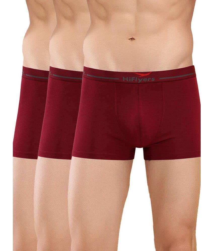     			Hiflyers Pack of 3 Cotton Blend Trunks For Men's ( Maroon )