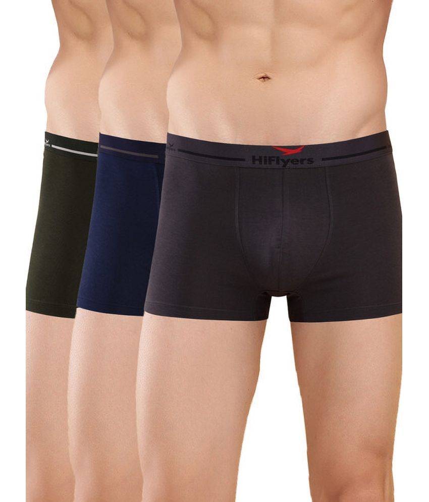     			Hiflyers Pack of 3 Cotton Blend Trunks For Men's ( Grey )