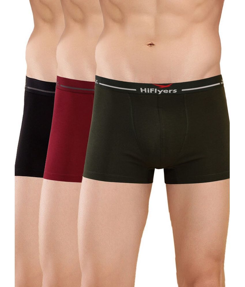     			Hiflyers Pack of 3 Cotton Blend Trunks For Men's ( Black )