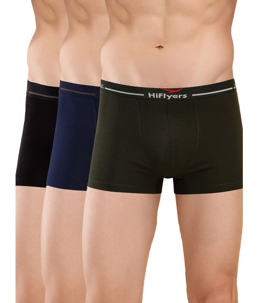     			Hiflyers Pack of 3 Cotton Blend Trunks For Men's ( Multicolor )