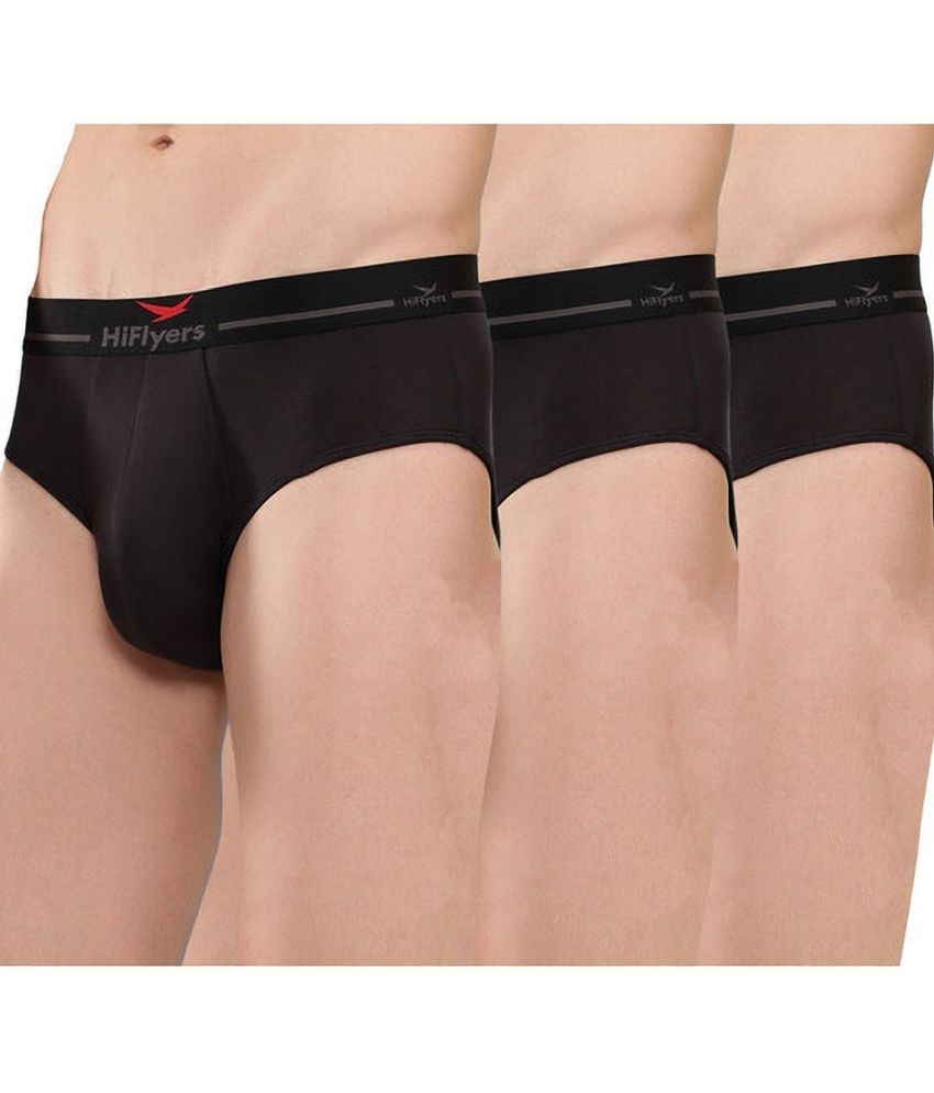     			Hiflyers Pack of 3 Modal Briefs For Men's ( Black )