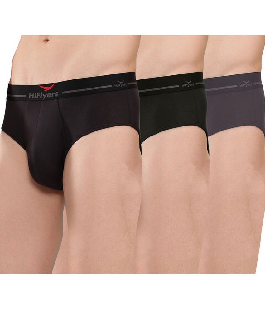     			Hiflyers Pack of 3 Modal Briefs For Men's ( Black )