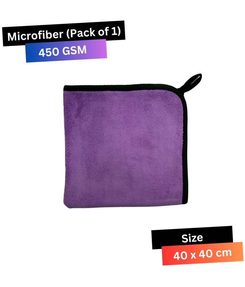     			KLEANSHINE Purple 450 GSM Microfiber Cloth For Automobile ( Pack of 1 )