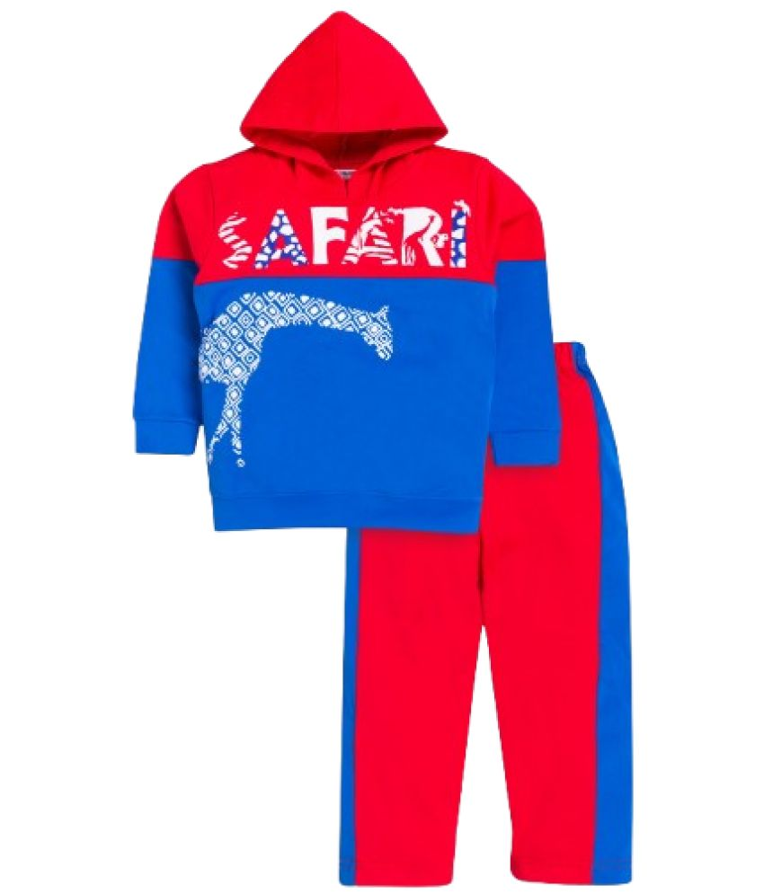     			Little Smart Pack of 1 Boys Cotton Blend Sweatshirt & Joggers Set ( Royal Blue )