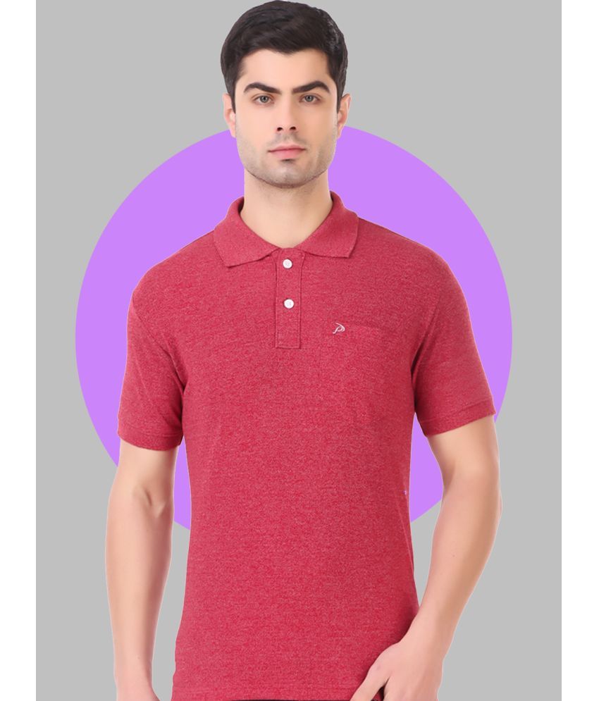     			Promount Pack of 1 Cotton Blend Regular Fit Solid Half Sleeves Men's Polo T Shirt ( Red )