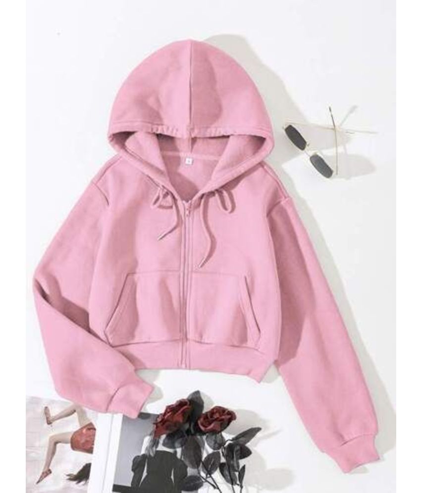     			RAABTA FASHIION Fleece Women's Hooded Sweatshirt ( Pink )