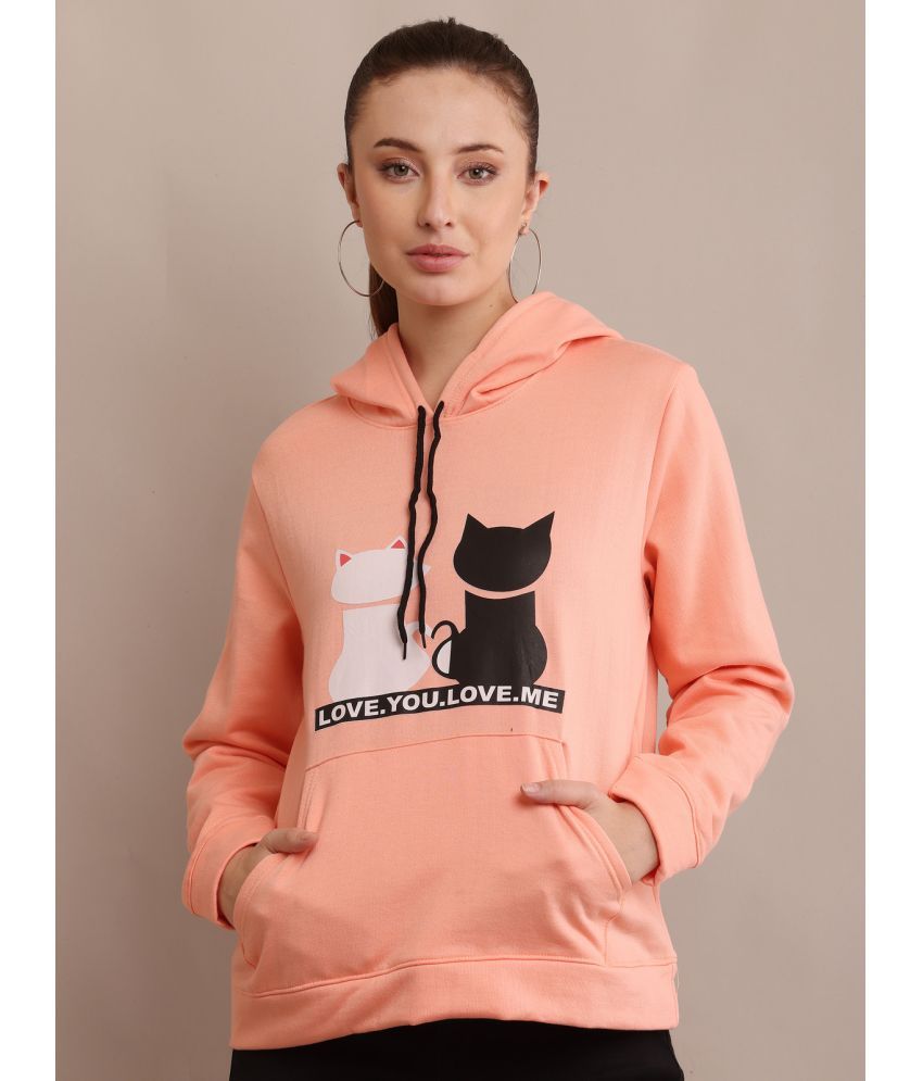     			RAABTA FASHIION Fleece Women's Hooded Sweatshirt ( Pink )