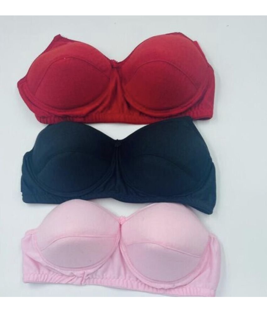     			ultraundies Pack of 3 Cotton Blend Heavily Padded Everyday Bra For Women ( Red )