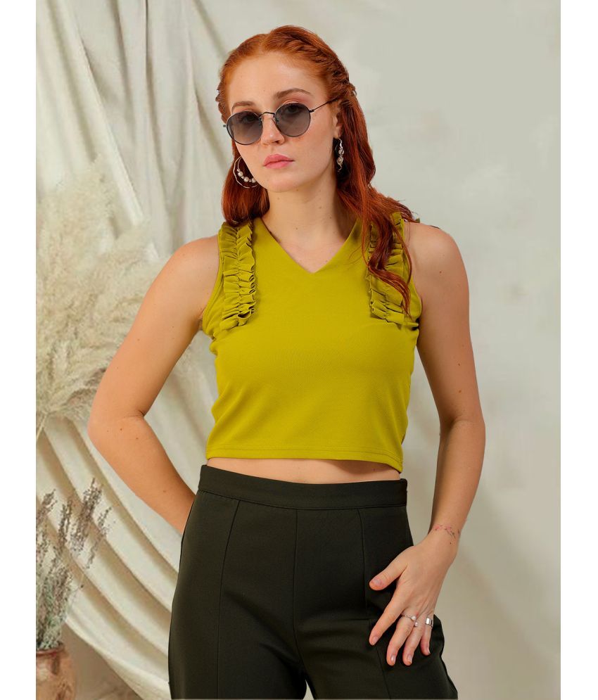     			Freehand Green Polyester Women's Crop Top ( Pack of 1 )