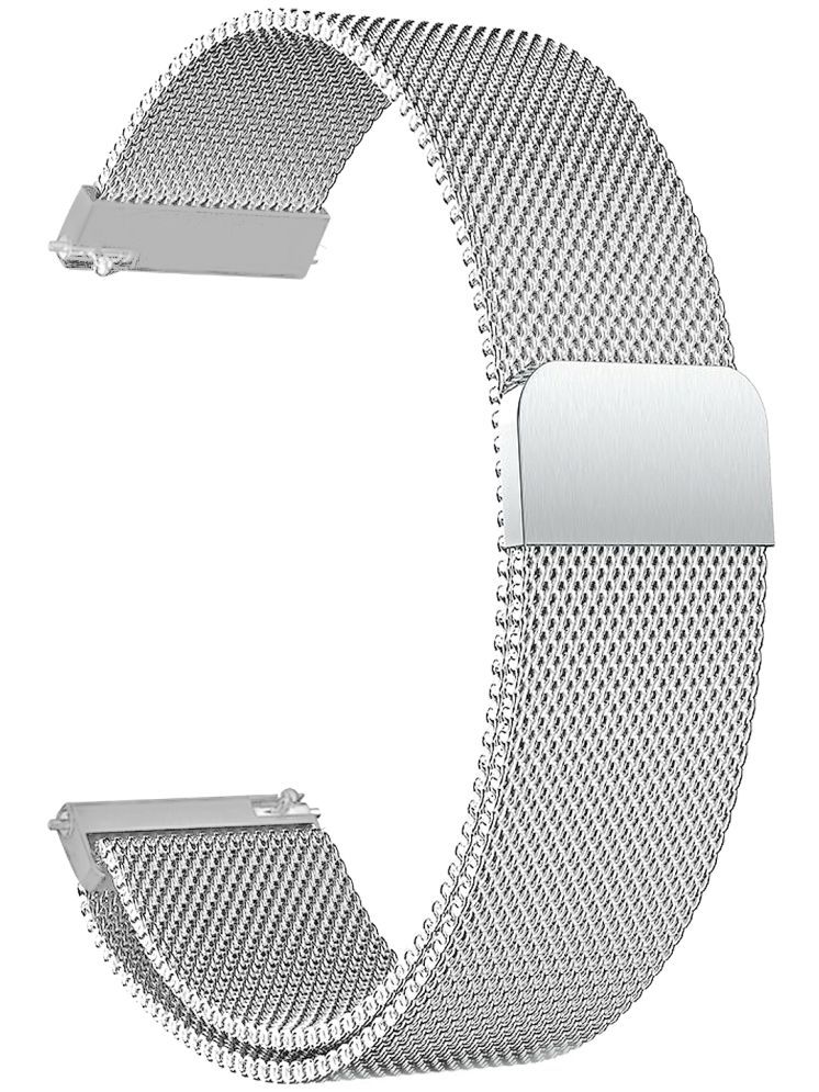     			ACM Watch Strap Magnetic 22mm compatible with Fire-Boltt 4g Pro Bsw217 Smartwatch Luxury Metal Chain Band Silver