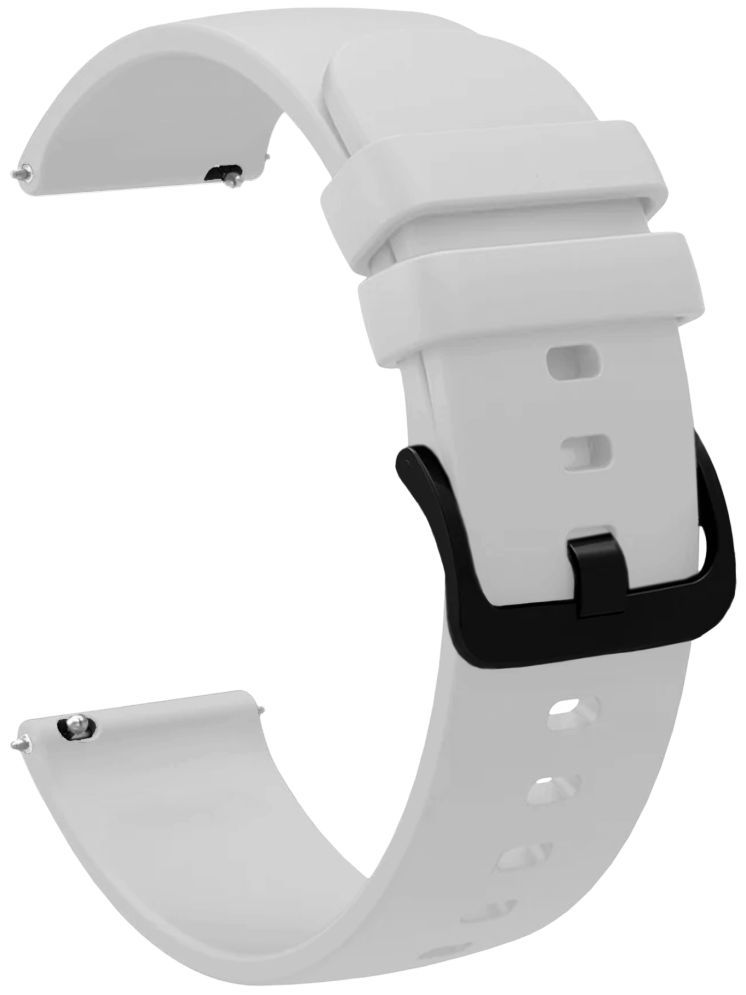     			ACM Watch Strap Silicone Belt 22mm compatible with Fire-Boltt Clickk Bsw221 Smartwatch Hook Band White