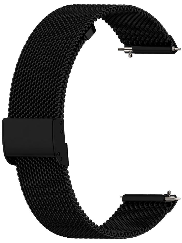     			ACM Watch Strap Steel Metal 22mm compatible with Cultsport Ace X1 Smartwatch Adjustable Belt Chain Band Black