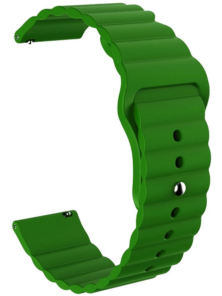     			ACM Watch Strap Wave Design Silicone Belt 22mm compatible with Pebble Bravo Smartwatch Sports Band Green