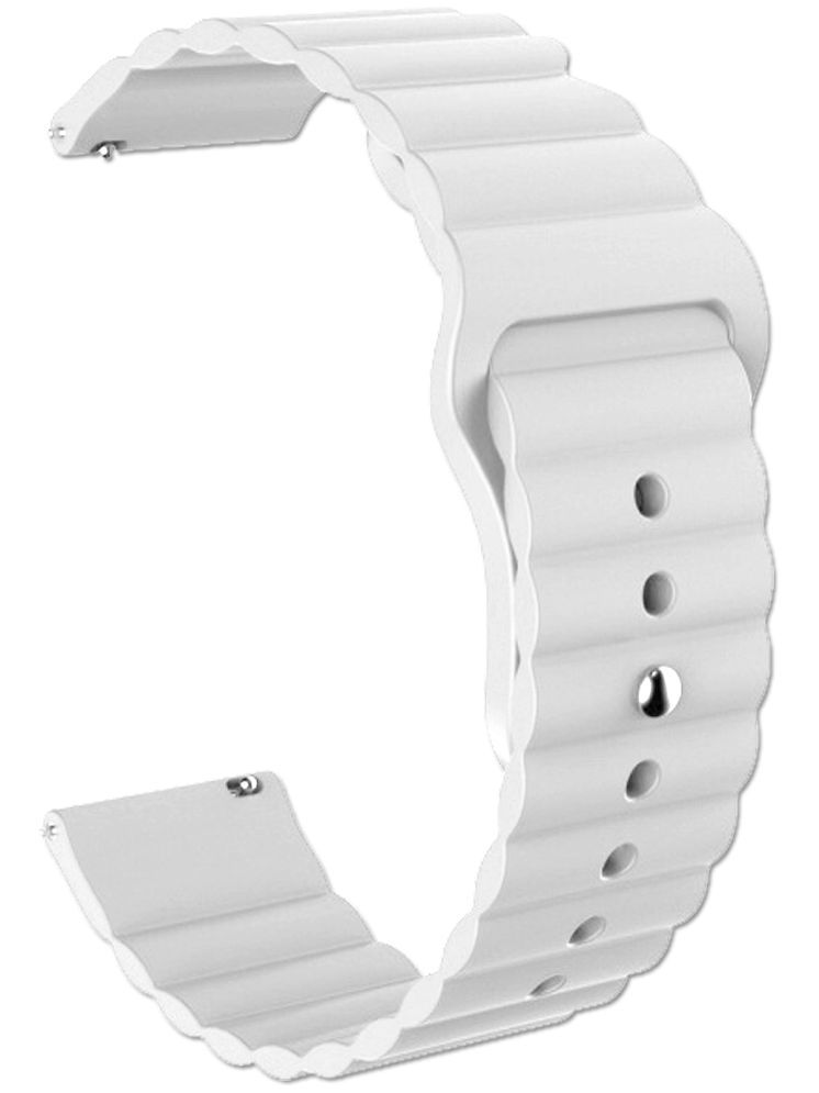     			ACM Watch Strap Wave Design Silicone Belt 20mm compatible with Pebble Vama Smartwatch Sports Band White