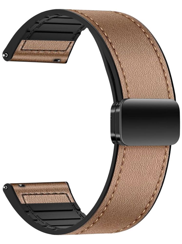     			ACM Watch Strap Leather Magnetic Silicone 22mm compatible with Pebble Cosmos Luxe 3 3.0 Smartwatch Belt Luxury Band Gold