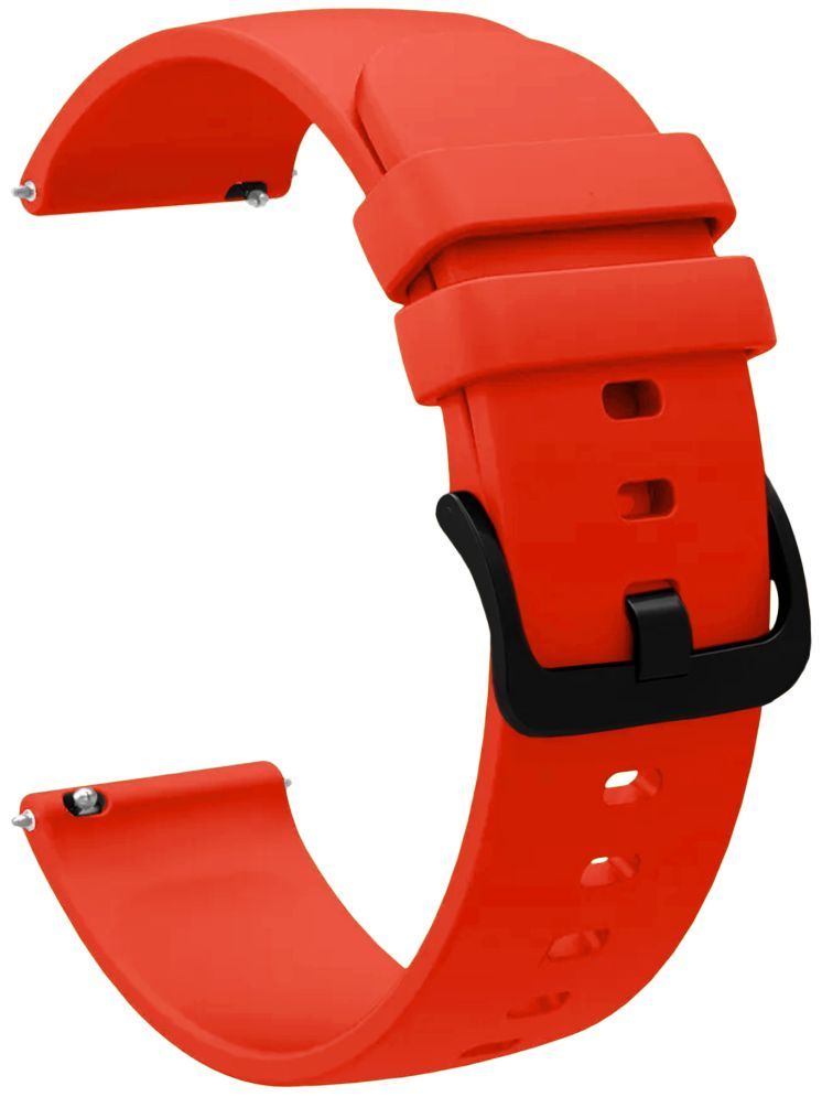     			ACM Watch Strap Silicone Belt 22mm compatible with Noise Colorfit Vivid Call 2 Smartwatch Hook Band Red