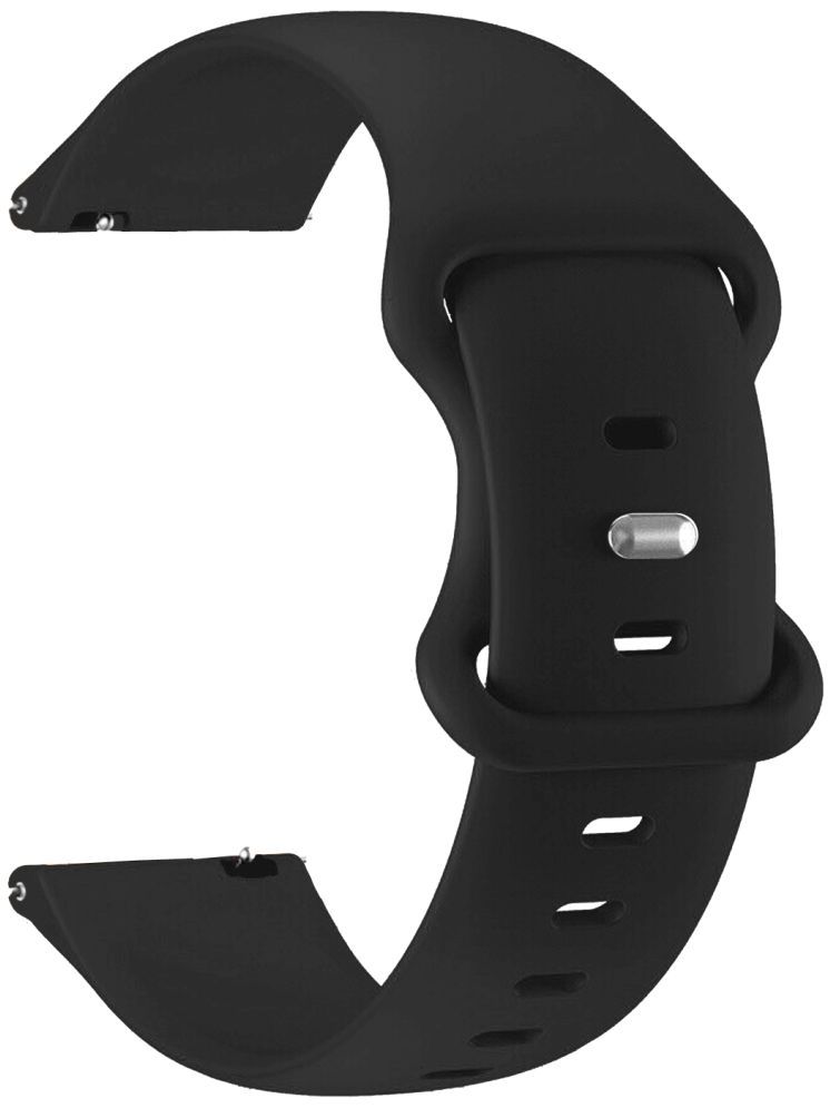     			ACM Watch Strap Silicone Belt 22mm compatible with Maxima Max Pro Coral Lite Smartwatch Sports Dual Closure Band Black