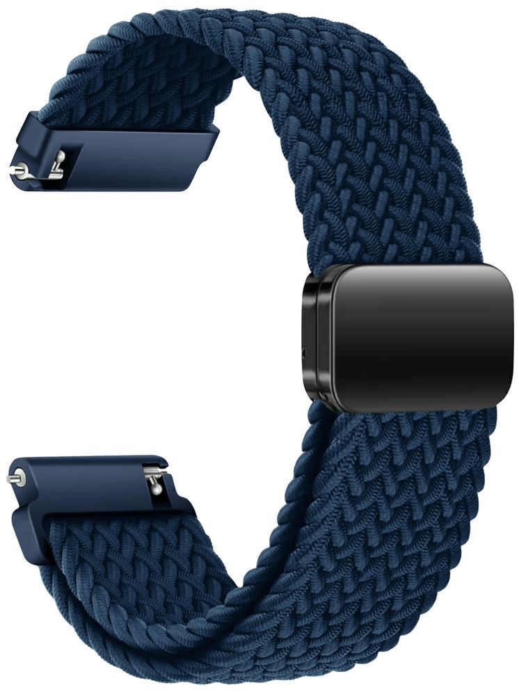     			ACM Watch Strap Woven Braided Magnetic 22mm compatible with Timex Iconnect Evo Plus Smartwatch Adjustable Belt Band Blue