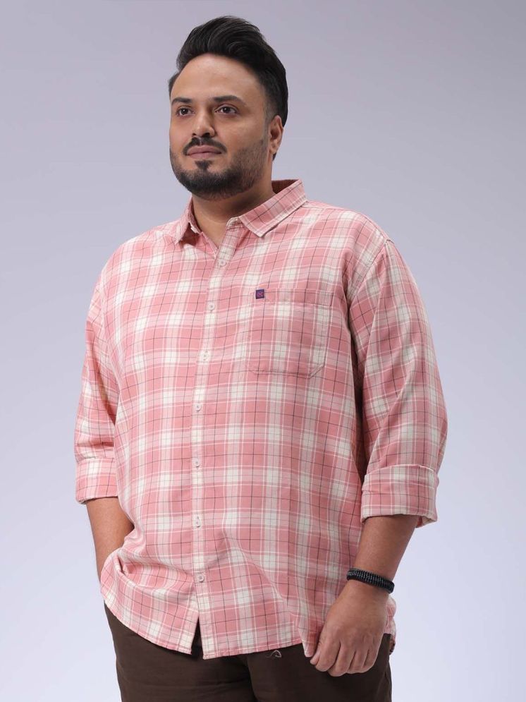     			HARDSODA Cotton Blend Regular Fit Checks Full Sleeves Men's Casual Shirt - Pink ( Pack of 1 )