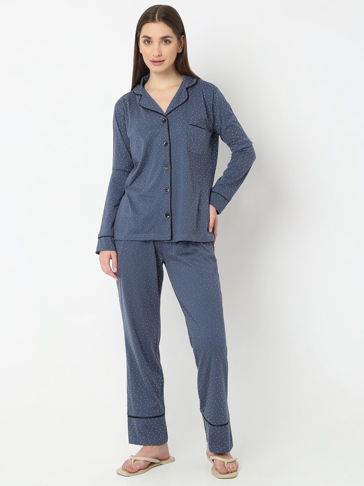     			Smarty Pants Blue Cotton Women's Nightwear Nightsuit Sets ( Pack of 1 )