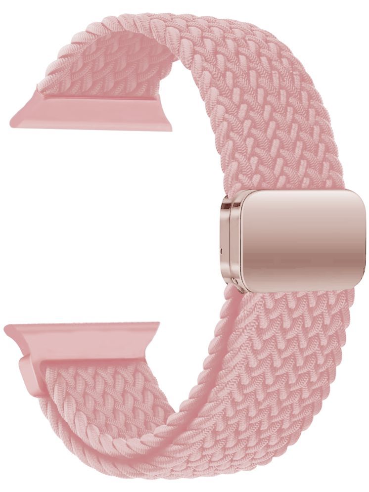     			ACM Watch Strap Slide Woven Braided Magnetic compatible with Maxima Max Pro Regal Smartwatch Adjustable Belt Band Pink