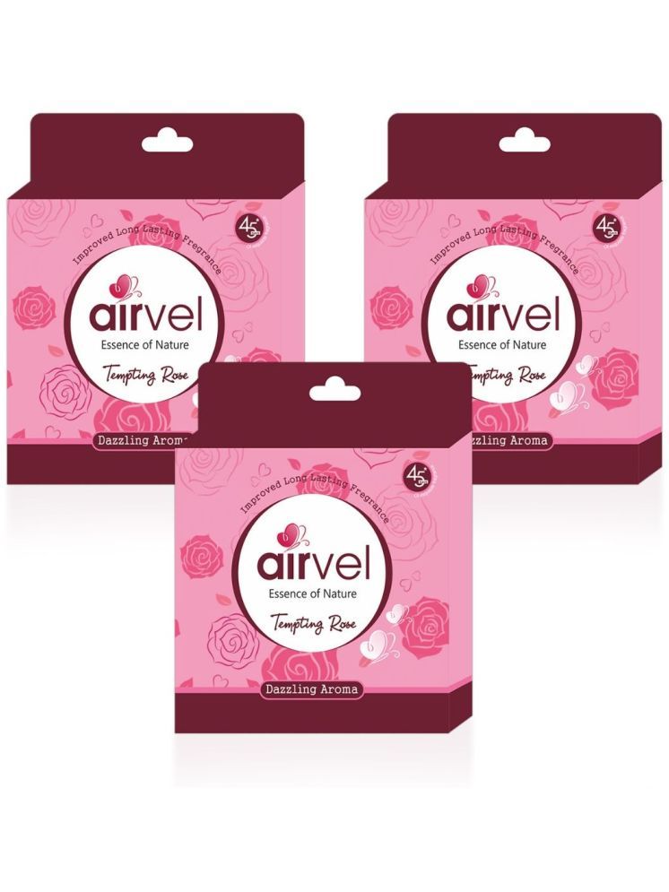     			Airvel Bathroom Air Freshener Blocks Rose Fragrance for Home & Office Use 75g ( Pack of 3 )