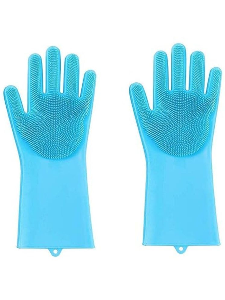     			CUBERN Blue Rubber Large Cleaning Glove Set ( Pack of 1 )