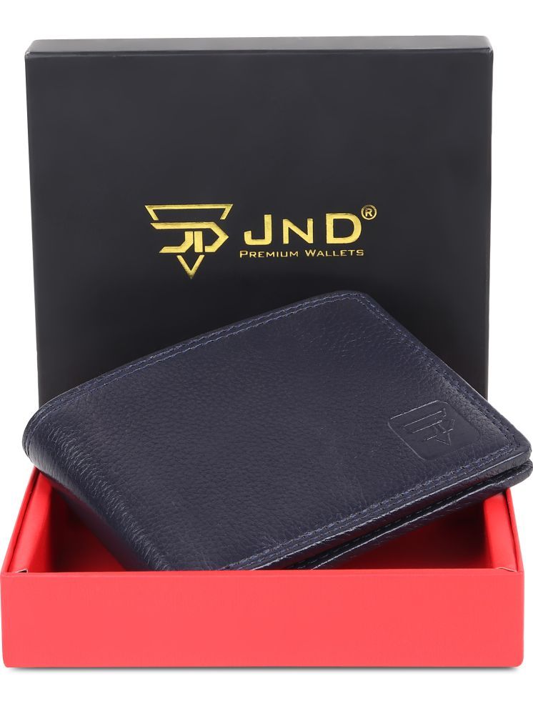     			JND Blue 100% Leather Men's Regular Wallet ( Pack of 1 )